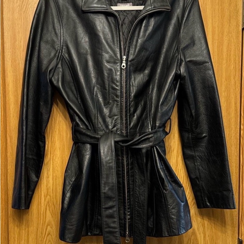 Belted Leather Jacket